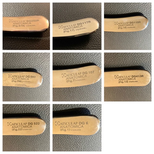 Aesculap dental and root forceps used, set of 11 pieces