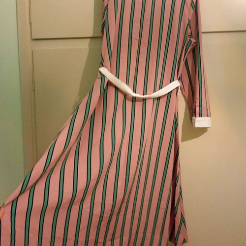 Vintage • maxi striped shirt dress • L/XL