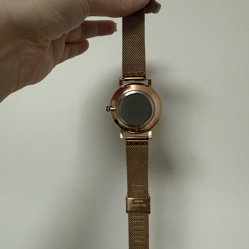 Minimalist watch new, stainless steel rose gold black marble unisex