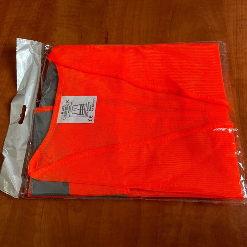 Safety vest with reflective strips new, orange