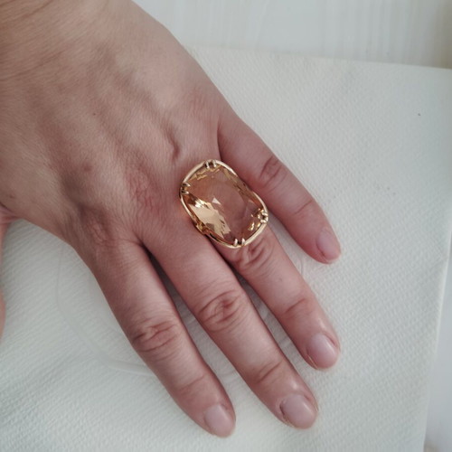 Swarovski jewelry set with ring size 55, like new, gold color