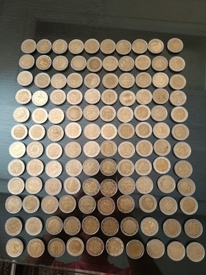 2 euro coins used, selective
