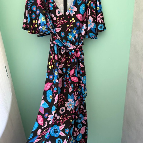 Chaton maxi floral dress with belt like new, size S