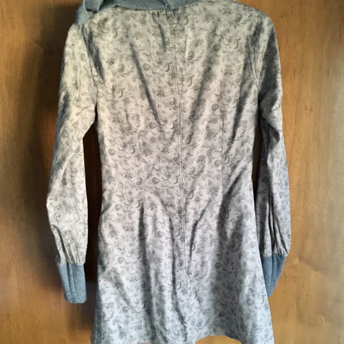 BSB short dress with hood, light grey, cotton fabric