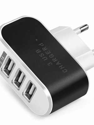 Αντάπτορας φορτιστή 3 θέσεων USB μαύρος ΥΥ-5 καινούργιο