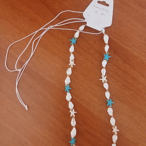 Summer necklace new, white and blue