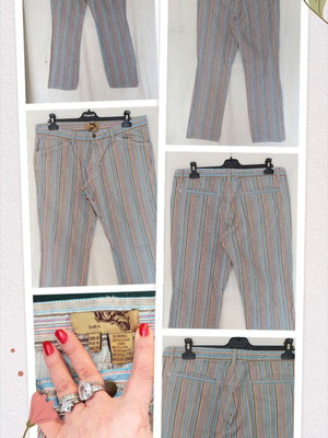 Zara vintage ανδρικό chino παντελόνι με ρίγες σε μπεζ, μέγεθος XL/XXL