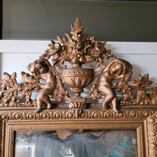 Antique old mirror used with carvings early 20th century
