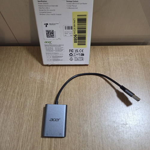 Acer USB 3.0 SD Card Reader model ODK550 new