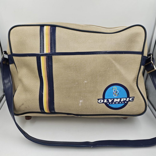Olympic Airways Shoulder Bag used, beige