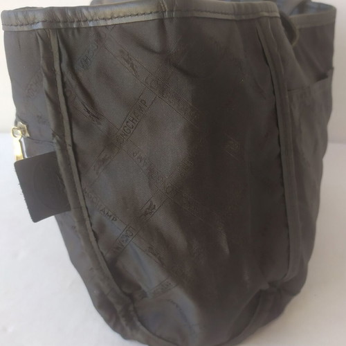Longchamp shoulder bag like new, black leather, Paris 1948