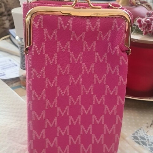 Wallet and crossbody bag women's pink new with phone holder