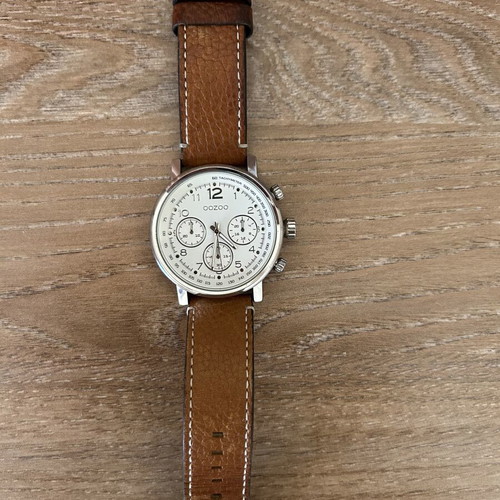 Oozoo watch used with brown strap