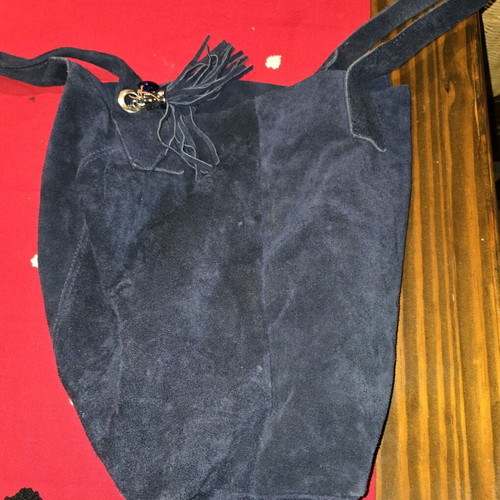 Blue suede shoulder bag like new