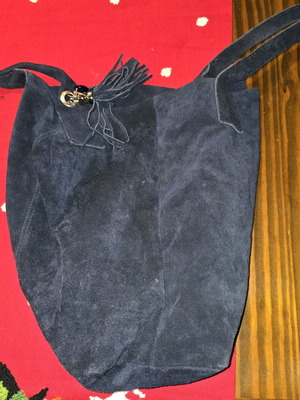 Blue suede shoulder bag like new
