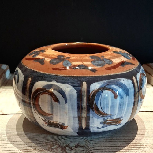 Tanagra Ceramic Vase like new with artistic handpainted decoration
