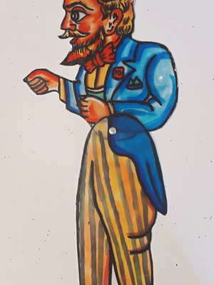 Nionios shadow theatre figure used, semi-professional plastic 1.2mm