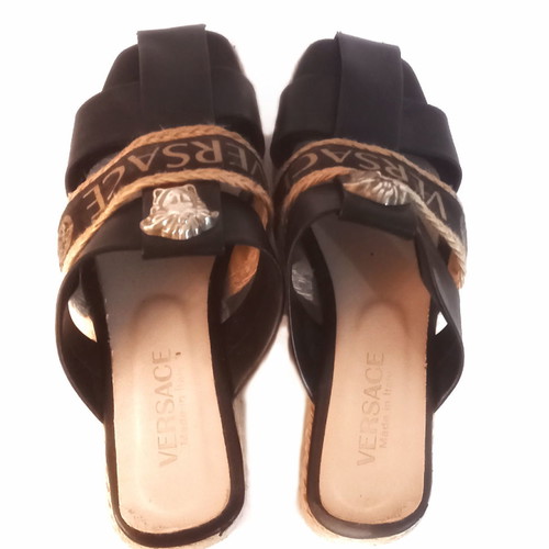 Versace flats used, black, size 40