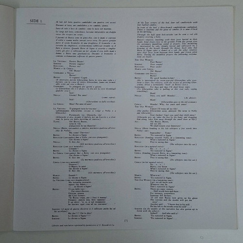 Giacomo Puccini Gianni Schicchi LP vinyl like new, classical