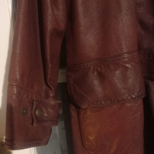 Malboro Classic Brown Leather Riding Trench Coat Like New