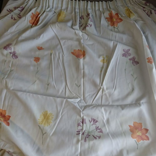 Curtains floral pattern set like new with two opaque and one transparent