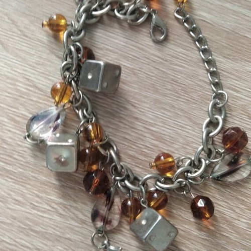 Bracelet with beads and dangling charms new, boho style
