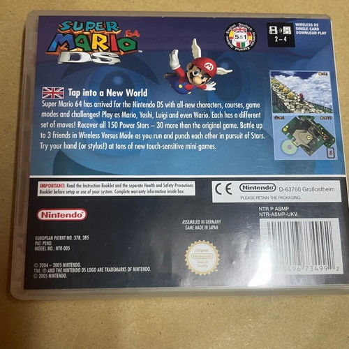 Super Mario 64 DS Nintendo game with Greek manual