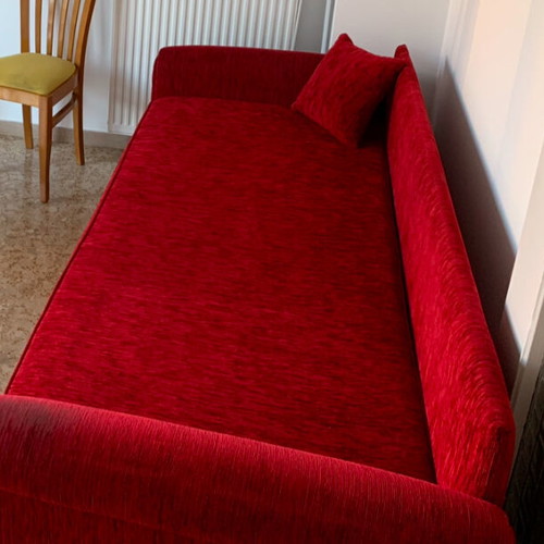 Sofa bed 4-seater used, red