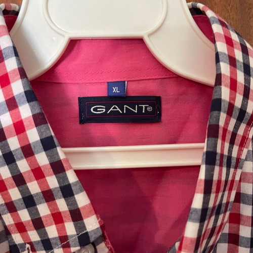 Gant men's checked shirt XL like new, red and pink
