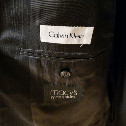 Calvin Klein men's suit like new, 100% wool, black with pin stripe