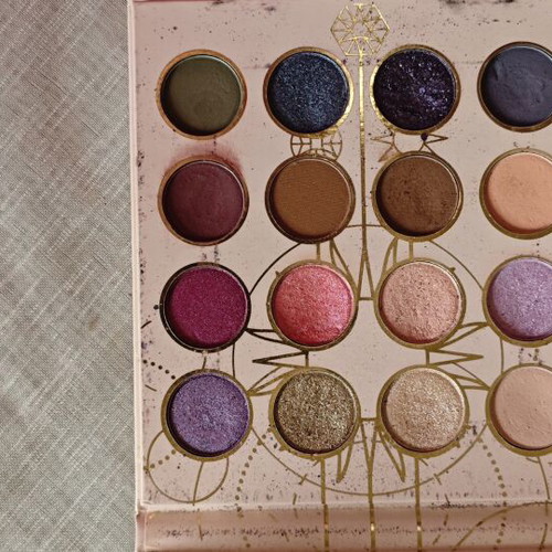 Eyeshadow palette used, few colors tested
