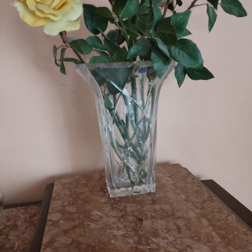 Glass vase used, height 30cm