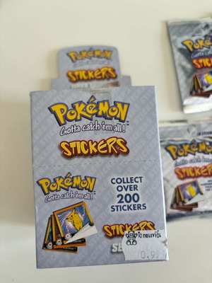Pokemon αυτοκόλλητα μεταχειρισμένα, 9 κλειστά φακελάκια και 1 ανοιχτό με κουτί