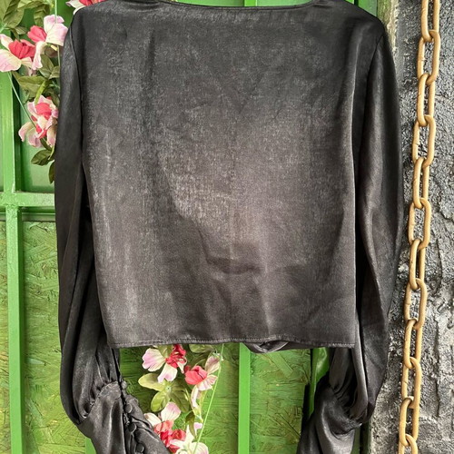 Zara long sleeve black top brand new, size large