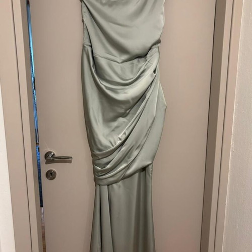Long satin dress new, green, size XL