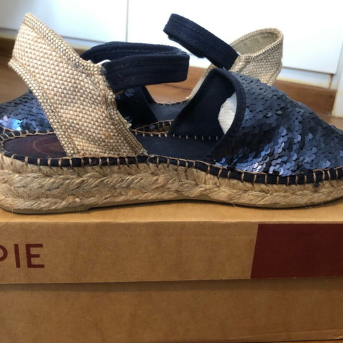 Chipie Blue Sequin Espadrilles Size EU 39 Like New with Box