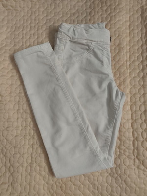 Benetton white skinny jeans with adjustable waist, used, size 8-9 years