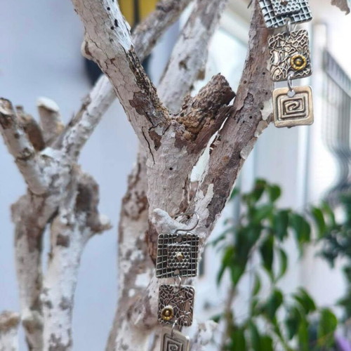 Vintage hanging earrings made of stainless steel