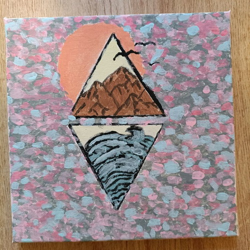 Mountain - Sea painting like new, painted on canvas