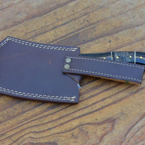 Damascus hand forged kitchen chef cleaver with buffalo horn handle, Eagle Collection 5760