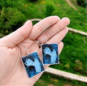 perfect blue handmade anime earrings σκουλαρίκια