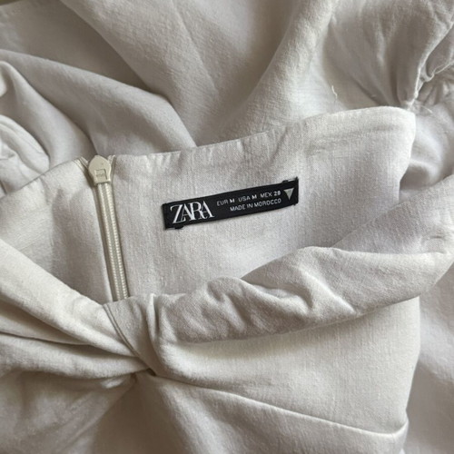 Zara white dress with balloon sleeves