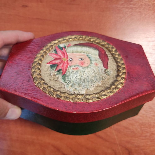 Christmas storage box handmade with embossed designs like new