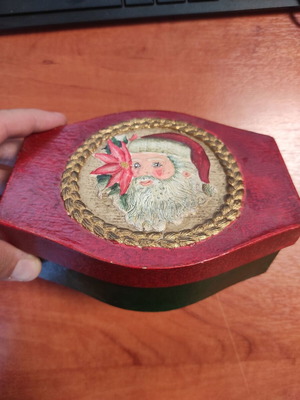 Christmas storage box handmade with embossed designs like new