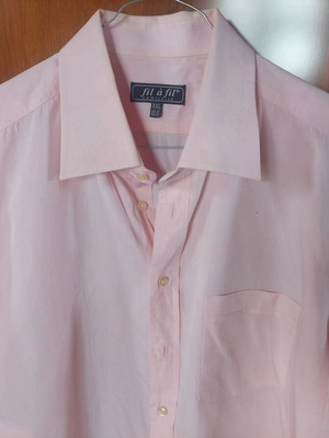 Fil à fil men's short-sleeve shirt like new, XXL, peach cotton