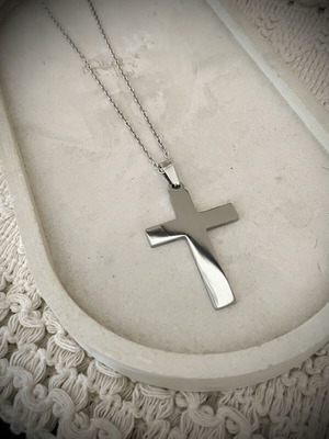 Stainless Steel Unisex Cross Necklace new, silver color