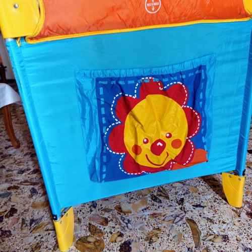 Foldable Travel Playpen with Mattress and Wheels, Like New