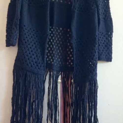 Fringed cardigan used, black