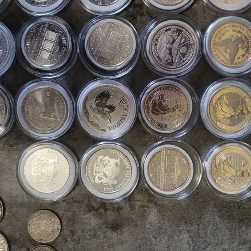 Silver and gold coins collection used, various years and countries