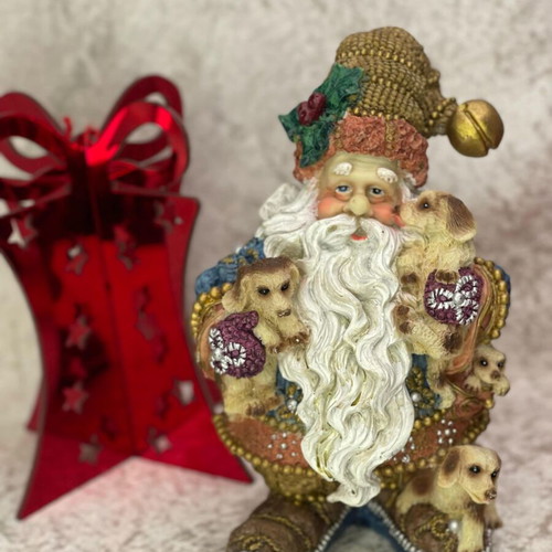 Santa Claus polyresin vintage 1980, height 25 cm, new
